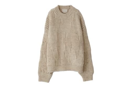 <img class='new_mark_img1' src='https://img.shop-pro.jp/img/new/icons47.gif' style='border:none;display:inline;margin:0px;padding:0px;width:auto;' />YOKE / IREGULAR KNITTED CREWNECK SWEATER(IVORY)
