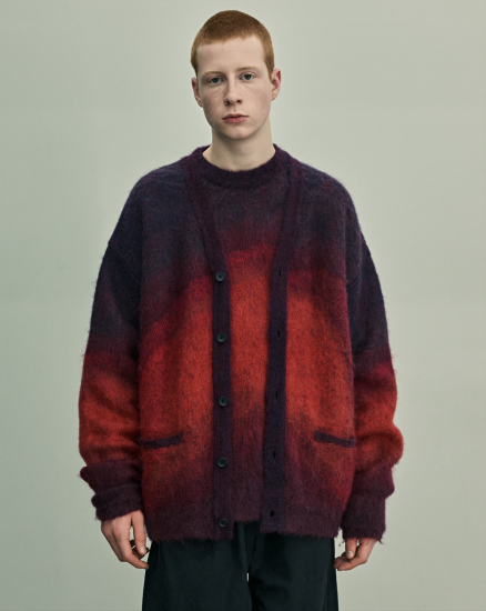 stein | シュタイン GRADATION MOHAIR CARDIGAN(RED) / オーバーサイズ ...