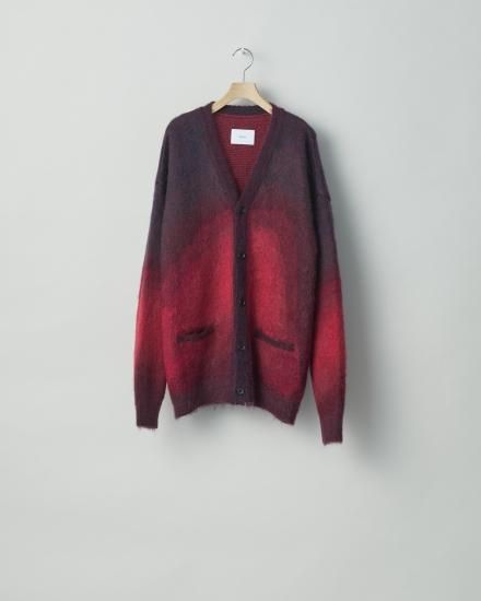 stein | シュタイン GRADATION MOHAIR CARDIGAN(RED) / オーバーサイズ