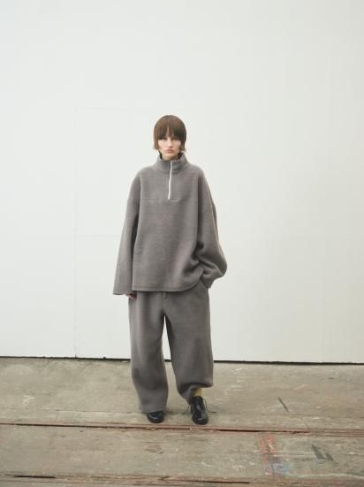 トップス Blanc YM/ Wool half zip pullover Blanc YM / Wool half zip pullover(GRAY)通販サイト - 京都取扱い店舗