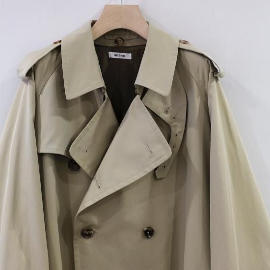 INTERIM | HYPER BIG GIZA GABERDINE TRENCH COAT(BEIGE INTERIM | HYPER BIG GIZA GABERDINE TRENCH COAT(BEIGE