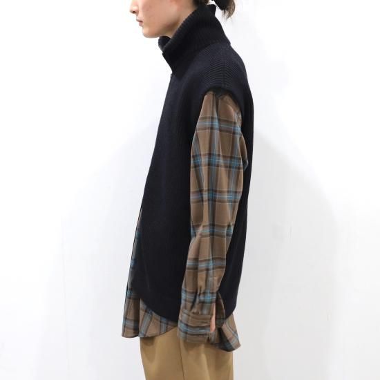 INTERIM | HYPER BIG HAND FRAMED DRIVERS ZIP KNIT VEST(BLACK INTERIM | HYPER BIG HAND FRAMED DRIVERS ZIP KNIT VEST(BLACK