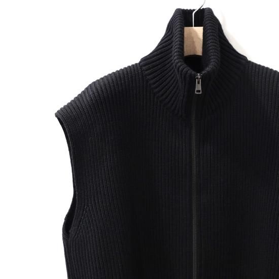 INTERIM | HYPER BIG HAND FRAMED DRIVERS ZIP KNIT VEST(BLACK INTERIM | HYPER BIG HAND FRAMED DRIVERS ZIP KNIT VEST(BLACK