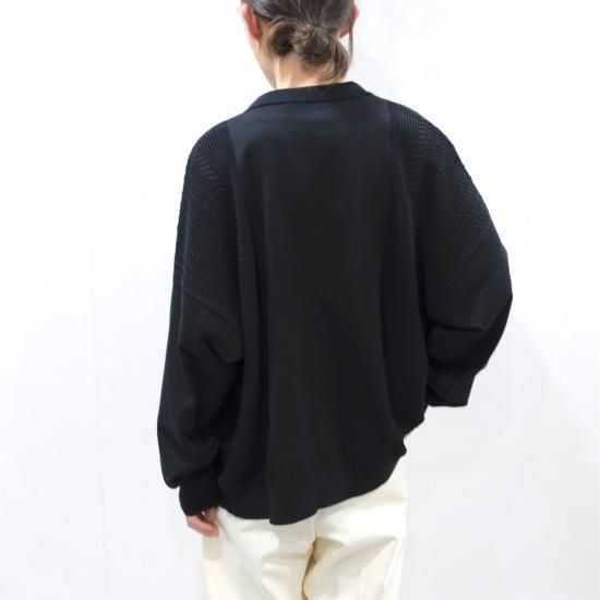 YASHIKI / Hanaakari Collar Cardigan (BLACK) | ハナアカリ YASHIKI / Hanaakari Collar Cardigan (BLACK) | ハナアカリ