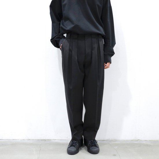 stein 23ss Double Wide Trousers BLACK | gulatilaw.com