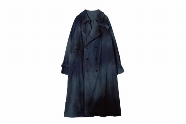 YOKE | SPRAY PRINTED TRENCH COAT(NAVY) | スプレープリント YOKE | SPRAY PRINTED TRENCH COAT(NAVY) | スプレープリント