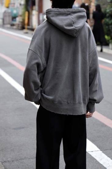 ANCELLM | アンセルム DYED DAMAGE HOODIE(F.BLACK) / ダイ ANCELLM | アンセルム DYED DAMAGE HOODIE(F.BLACK) / ダイ