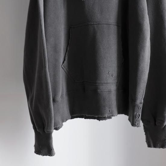 ANCELLM | アンセルム DYED DAMAGE HOODIE(F.BLACK) / ダイ