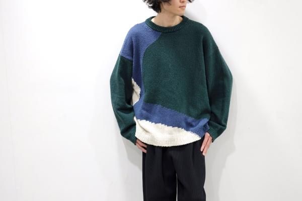 YOKE | INTARSIA COTTON SWEATER(GREEN) | インターシャコットン ...