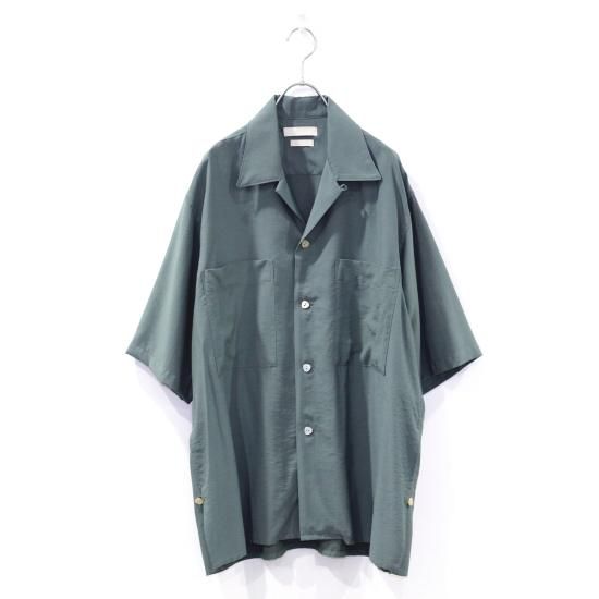 YOKE | WIDE FIT OPEN COLLAR SHIRT(DUSTY GREEN) | ワイドフィット