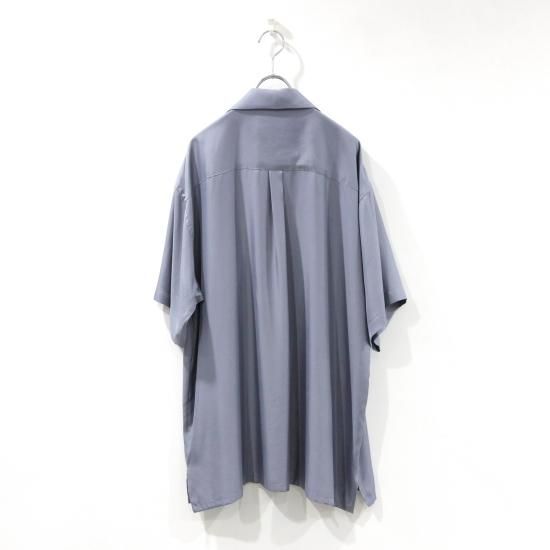 stein | シュタイン OVERSIZED CUPRO OPEN COLLAR SS SHIRT(BLUE