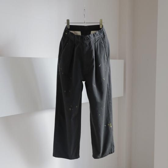 ANCELLM | アンセルム PAINT CHINO TROUSERS(BLACK) / ペイント