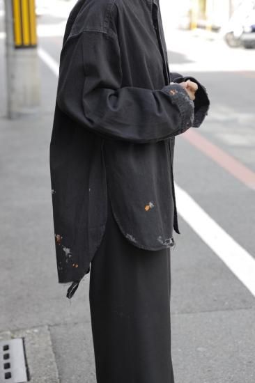 ANCELLM | アンセルム DENIM PAINT LONG SHIRT(BLACK) / デニム ANCELLM | アンセルム DENIM PAINT LONG SHIRT(BLACK) / デニム