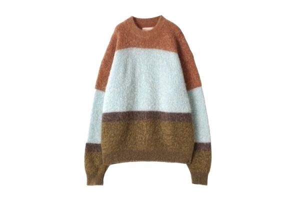 YOKE | MOHAIR BORDER CREWNECK SWEATER(PINK) | モヘアボーダー YOKE | MOHAIR BORDER CREWNECK SWEATER(PINK) | モヘアボーダー