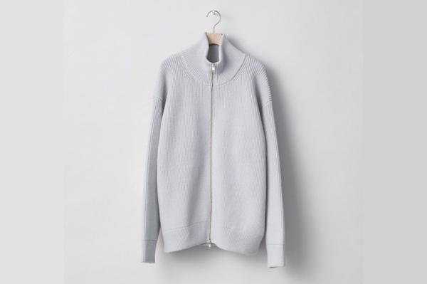 stein | シュタイン OVERSIZED DRIVERS KNIT ZIP JACKET(OFF GREY 