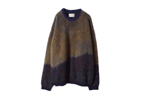 YOKE | LANDSCAPE MOHAIR JACQUARD CREWNECK SWEATER(DARK NAVY YOKE | LANDSCAPE MOHAIR JACQUARD CREWNECK SWEATER(DARK NAVY