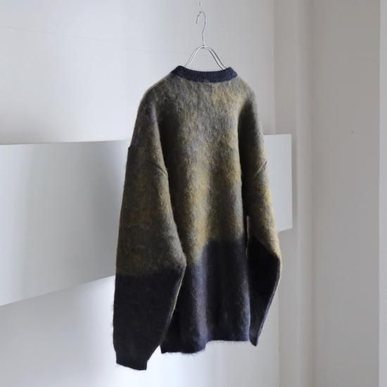 YOKE | LANDSCAPE MOHAIR JACQUARD CREWNECK SWEATER(DARK NAVY YOKE | LANDSCAPE MOHAIR JACQUARD CREWNECK SWEATER(DARK NAVY