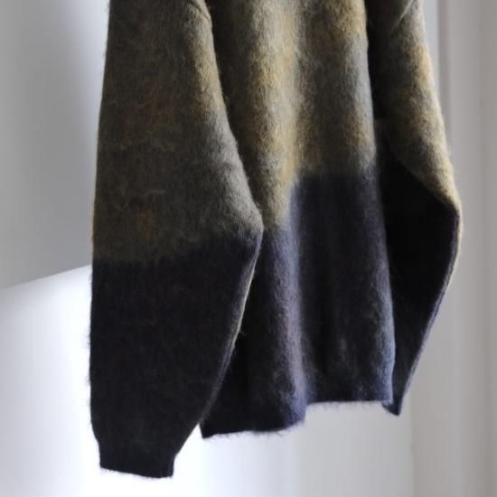 YOKE | LANDSCAPE MOHAIR JACQUARD CREWNECK SWEATER(DARK NAVY YOKE | LANDSCAPE MOHAIR JACQUARD CREWNECK SWEATER(DARK NAVY