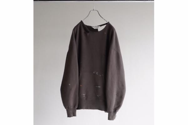 ANCELLM | アンセルム HOODIE CUTOFF CRASH SWEAT SHIRT(BLACK ANCELLM | アンセルム HOODIE CUTOFF CRASH SWEAT SHIRT(BLACK