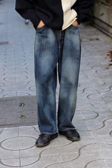 ANCELLM | アンセルム AGING WIDE DENIM PANTS(INDIGO