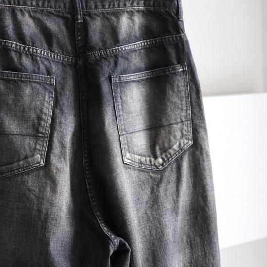 ANCELLM | アンセルム AGING WIDE DENIM PANTS(BLACK ANCELLM | アンセルム AGING WIDE DENIM PANTS(BLACK