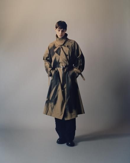 YOKE | SPRAY PRINTED TRENCH COAT(KHAKI) | スプレープリント YOKE | SPRAY PRINTED TRENCH COAT(KHAKI) | スプレープリント