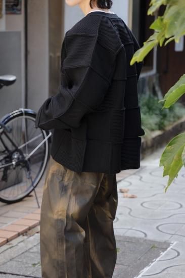 YOKE | PATCHWORK RIB BUTTONED CARDIGAN(BLACK) | パッチワーク YOKE | PATCHWORK RIB BUTTONED CARDIGAN(BLACK) | パッチワーク