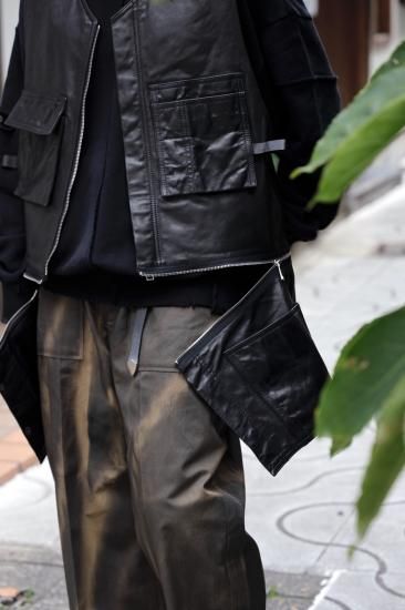 YOKE | GOAT LEATHER LONG VEST(BLACK) | ゴートレザーロング YOKE | GOAT LEATHER LONG VEST(BLACK) | ゴートレザーロング