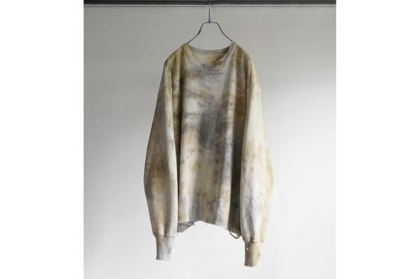 ANCELLM | アンセルム MARBLING SWEAT SHIRT(BEIGE/BLACK ANCELLM | アンセルム MARBLING SWEAT SHIRT(BEIGE/BLACK