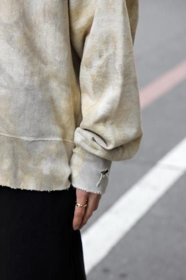 ANCELLM | アンセルム MARBLING SWEAT SHIRT(BEIGE/BLACK ANCELLM | アンセルム MARBLING SWEAT SHIRT(BEIGE/BLACK
