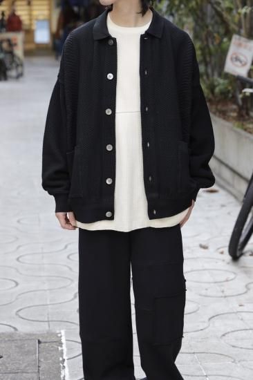 YASHIKI / Nanohana Collar Cardigan(BLACK) | ナノハナカラー