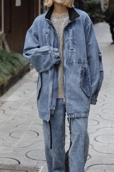 ジャケット・アウター CHEMICAL BLEACHED DENIM MODS COAT stein | シュタイン CHEMICAL BLEACHED DENIM MODS COAT(INDIGO