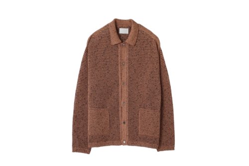 <img class='new_mark_img1' src='https://img.shop-pro.jp/img/new/icons2.gif' style='border:none;display:inline;margin:0px;padding:0px;width:auto;' />YOKE / MESH KNITTED BUTTONED CARDIGAN(TANGERINE)