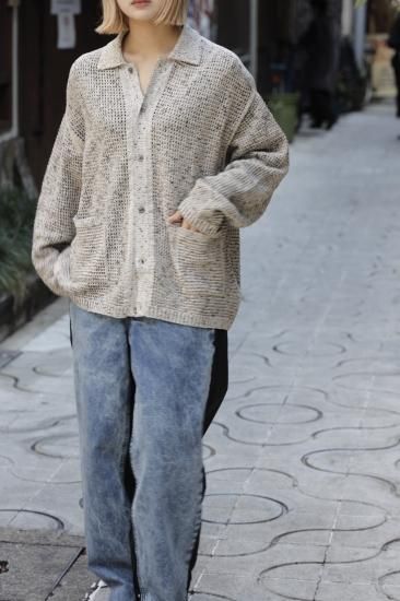 YOKE | MESH KNITTED BUTTONED CARDIGAN(WHITE) | メッシュ YOKE | MESH KNITTED BUTTONED CARDIGAN(WHITE) | メッシュ