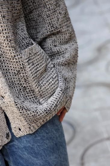 YOKE | MESH KNITTED BUTTONED CARDIGAN(WHITE) | メッシュ YOKE | MESH KNITTED BUTTONED CARDIGAN(WHITE) | メッシュ