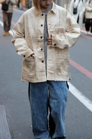 ANCELLM | アンセルム UNEVEN PAINT COVERALL(BEIGE) / アン ANCELLM | アンセルム UNEVEN PAINT COVERALL(BEIGE) / アン