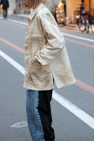 ANCELLM | アンセルム UNEVEN PAINT COVERALL(BEIGE) / アン ANCELLM | アンセルム UNEVEN PAINT COVERALL(BEIGE) / アン