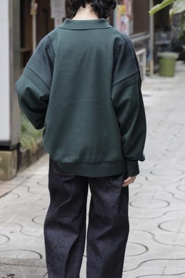 YASHIKI / Shunrin Skipper Knit(GREEN) | シュンリンスキッパーニット