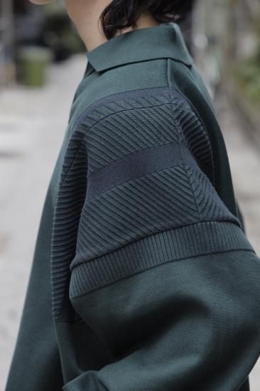YASHIKI / Shunrin Skipper Knit(GREEN) | シュンリンスキッパーニット