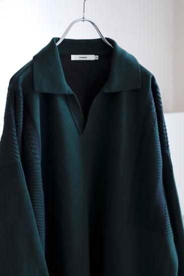 YASHIKI / Shunrin Skipper Knit(GREEN) | シュンリンスキッパーニット