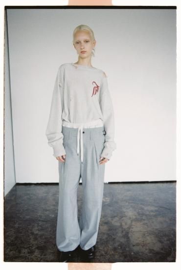 ANCELLM | アンセルム CRASH SWEAT SHIRT(HEATHER WHITE ANCELLM | アンセルム CRASH SWEAT SHIRT(HEATHER WHITE
