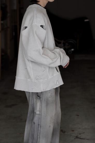 ANCELLM | アンセルム CRASH SWEAT SHIRT(HEATHER WHITE ANCELLM | アンセルム CRASH SWEAT SHIRT(HEATHER WHITE
