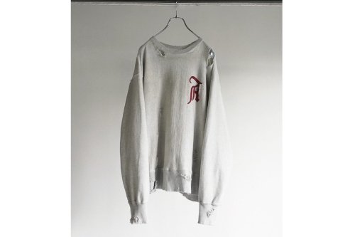 <img class='new_mark_img1' src='https://img.shop-pro.jp/img/new/icons2.gif' style='border:none;display:inline;margin:0px;padding:0px;width:auto;' />ANCELLM / CRASH SWEAT SHIRT(HEATHER WHITE)