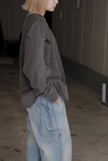 ANCELLM | アンセルム CRASH SWEAT SHIRT(F.BLACK) / クラッシュ ANCELLM | アンセルム CRASH SWEAT SHIRT(F.BLACK) / クラッシュ