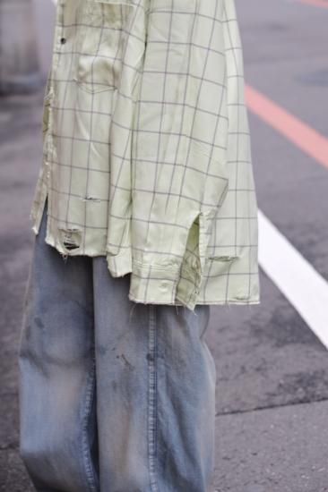 ANCELLM | アンセルム RAYON CHECK CRASH LS SHIRT(MINT ANCELLM | アンセルム RAYON CHECK CRASH LS SHIRT(MINT