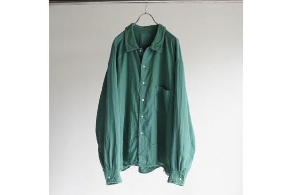 ANCELLM | アンセルム DOUBLEGAUZE CRASH LS SHIRT(GREEN ANCELLM | アンセルム DOUBLEGAUZE CRASH LS SHIRT(GREEN