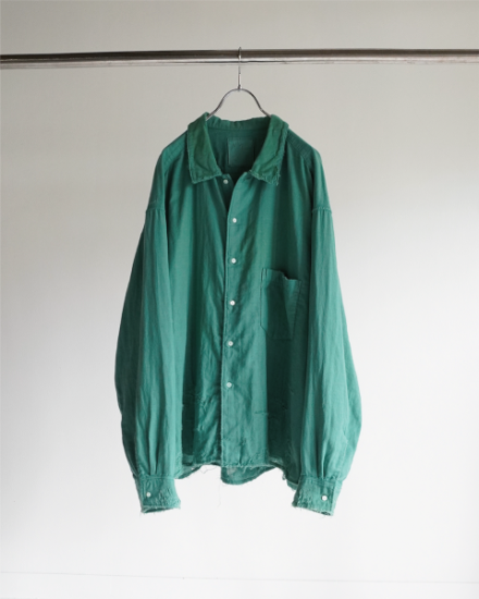 ANCELLM | アンセルム DOUBLEGAUZE CRASH LS SHIRT(GREEN ANCELLM | アンセルム DOUBLEGAUZE CRASH LS SHIRT(GREEN