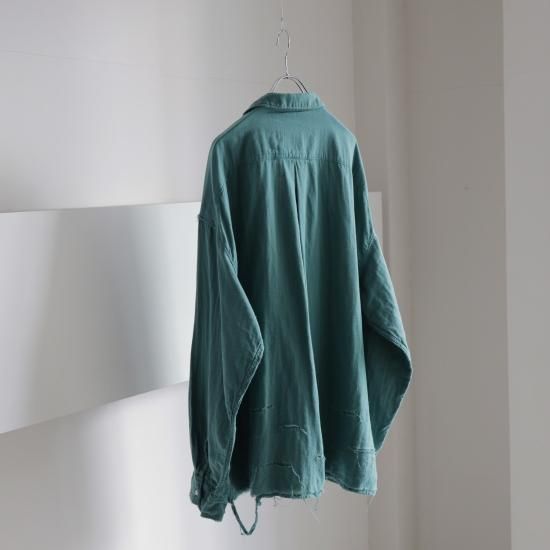 ANCELLM | アンセルム DOUBLEGAUZE CRASH LS SHIRT(GREEN ANCELLM | アンセルム DOUBLEGAUZE CRASH LS SHIRT(GREEN