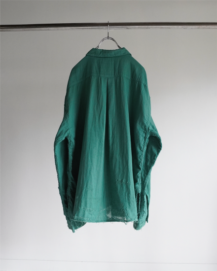ANCELLM | アンセルム DOUBLEGAUZE CRASH LS SHIRT(GREEN ANCELLM | アンセルム DOUBLEGAUZE CRASH LS SHIRT(GREEN