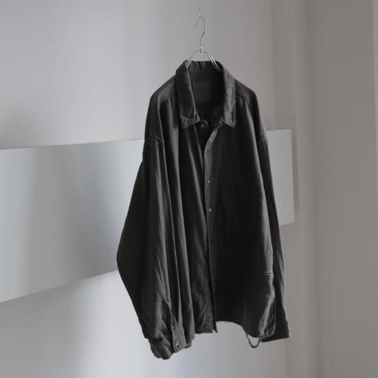 ANCELLM | アンセルム DOUBLEGAUZE CRASH LS SHIRT(BLACK ANCELLM | アンセルム DOUBLEGAUZE CRASH LS SHIRT(BLACK